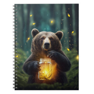Carnet Ours Avec Les Lucioles En Jar