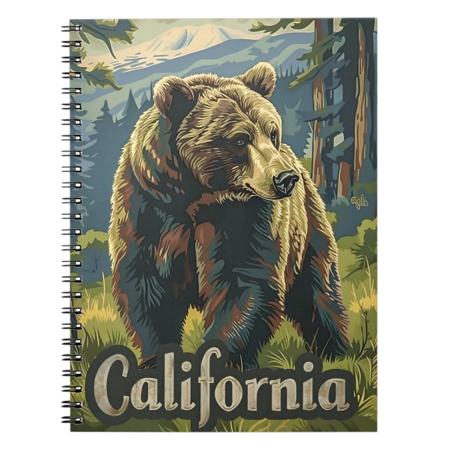 Carnet Ours Brown de Californie vintage (Devant)