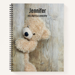 Carnet Ours Cute Stuffé Mur Rustique En Bois