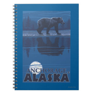 Carnet Ours dans le clair de lune - Anchorage, Alaska