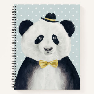Carnet Ours de panda aquarelle