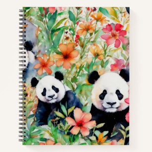 Carnet Ours de panda aquarelle
