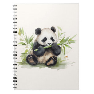 Carnet Ours de panda avec bambou