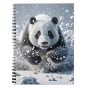 Carnet Ours De Panda Courir Dans La Neige