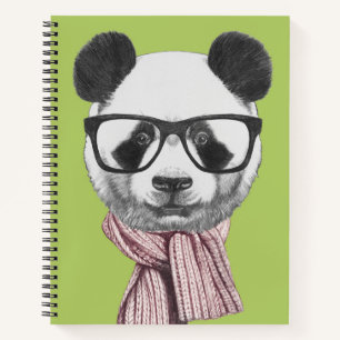 Carnet Ours de panda prêt pour l'hiver