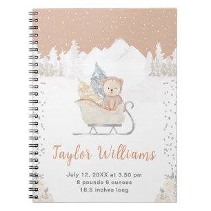 Carnet Ours d'hiver Brun Traîneau Statistiques de naissan