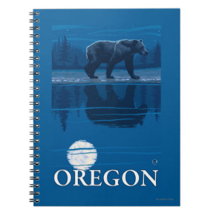 Carnet Ours en affiche de Vintage voyage de clair de lune