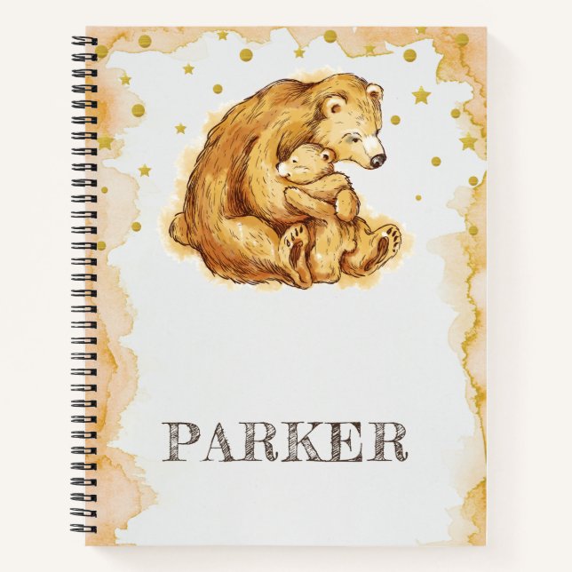 Carnet Ours en aquarelle personnalisé (Devant)