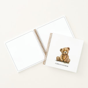 Carnet Ours en aquarelle personnalisé dessin enfants