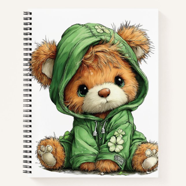 CARNET OURS EN PELUCHE À THÈME IRLANDAIS ADORABLE (Devant)