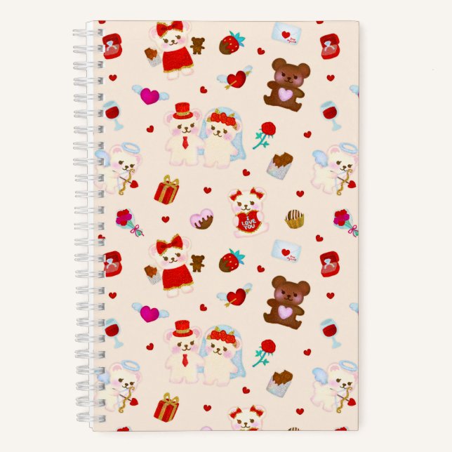 Carnet Ours en peluche d'amour de la Saint-Valentin (Recto)