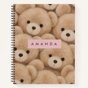 Carnet Ours en peluche Kawaii personnalisé