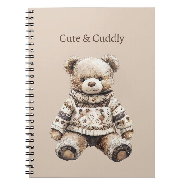 Carnet Ours en peluche mignon et câlin (Devant)