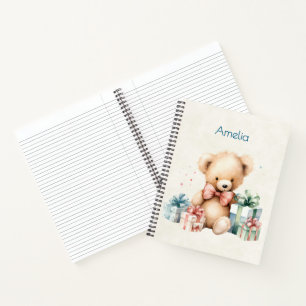 Carnet Ours en peluche mignonne avec cadeaux de Noël