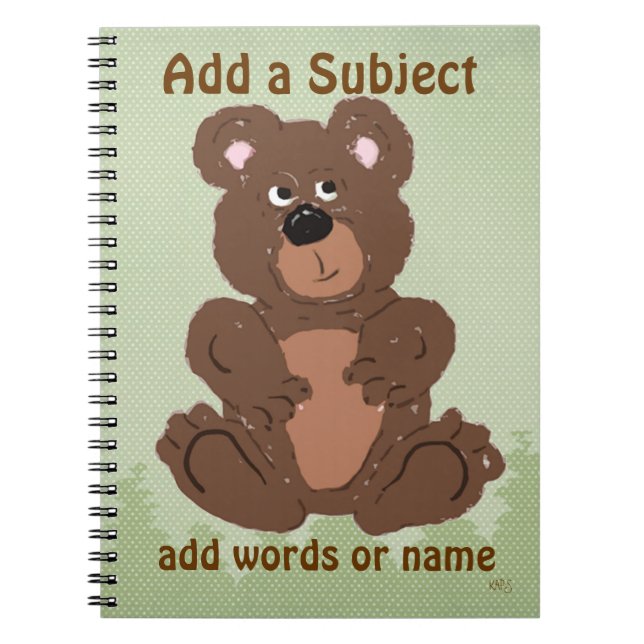Carnet Ours en peluche O1 (Devant)