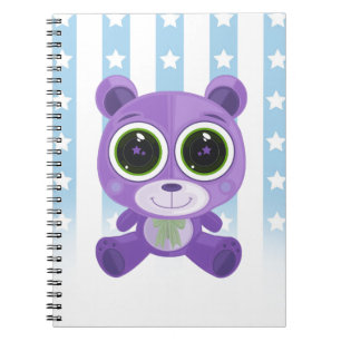 Carnet Ours en peluche - oeil étoilé pourpre