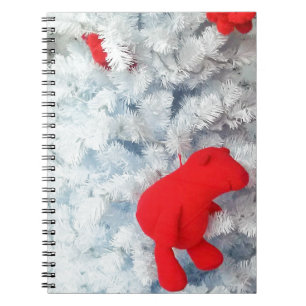 Carnet Ours en peluche rouge dans l'arbre de Noël