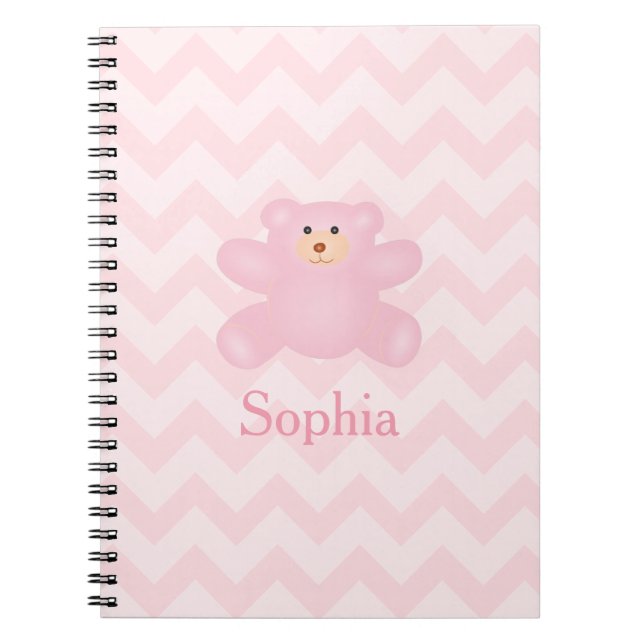 Carnet Ours En Teddy Rose Pink Fille Cute (Devant)