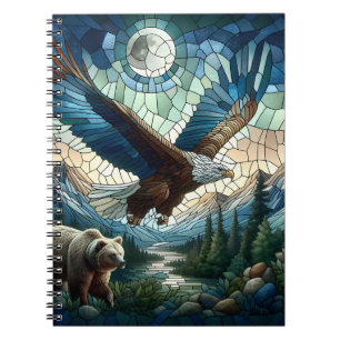 Carnet Ours et aigle en mosaïque dans les montagnes Ai Ar