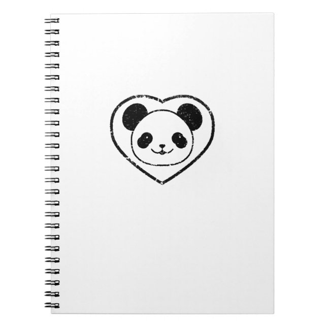 Carnet Ours Et Coeur De Panda En Caoutchouc (Devant)