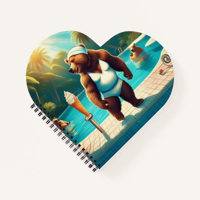 Carnet Ours Grizzly À La Piscine (Devant)