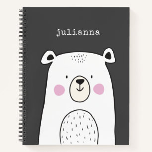 Carnet Ours Mignon Nom Personnalisé Enfant Fantaisiste