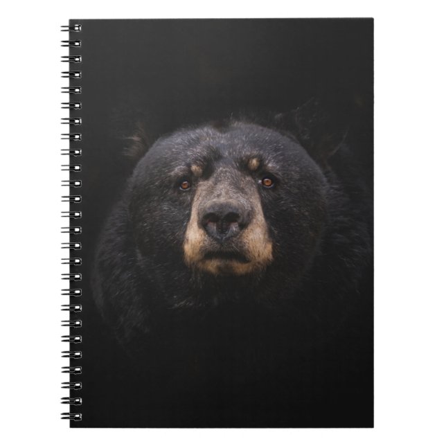 CARNET OURS NOIR SUR BRANCHE BROWN EN BOIS ARBRE (Devant)