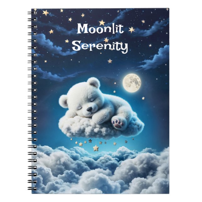 Carnet Ours nuages dormir lune rêve animal (Devant)