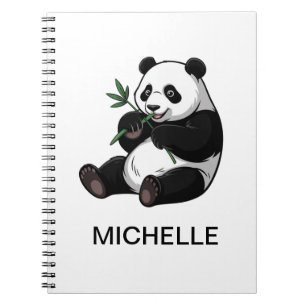 Carnet Ours Panda Mignon Personnalisé Avec Bambou Verdure