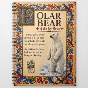 Carnet Ours Polaire, Art de Bestiaire Médiéval