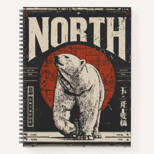 Carnet Ours polaire avec Red Sun et Northern Map