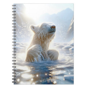 Carnet Ours polaire éclaboussant dans l'eau arctique
