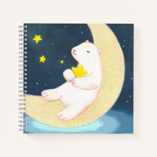 Carnet Ours polaire, lune et étoiles