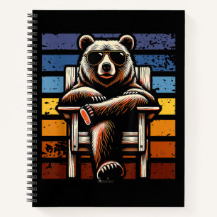 Carnet Ours Rétro Cool en Lunettes de Soleil 70s 80s 90s