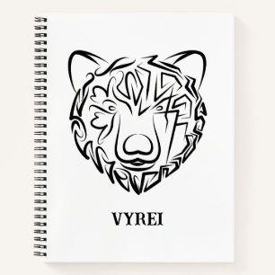 Carnet Ours tribal noir et blanc