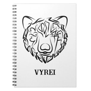 Carnet Ours tribal noir et blanc