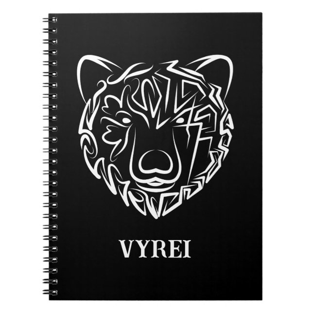 Carnet Ours tribal noir et blanc (Devant)