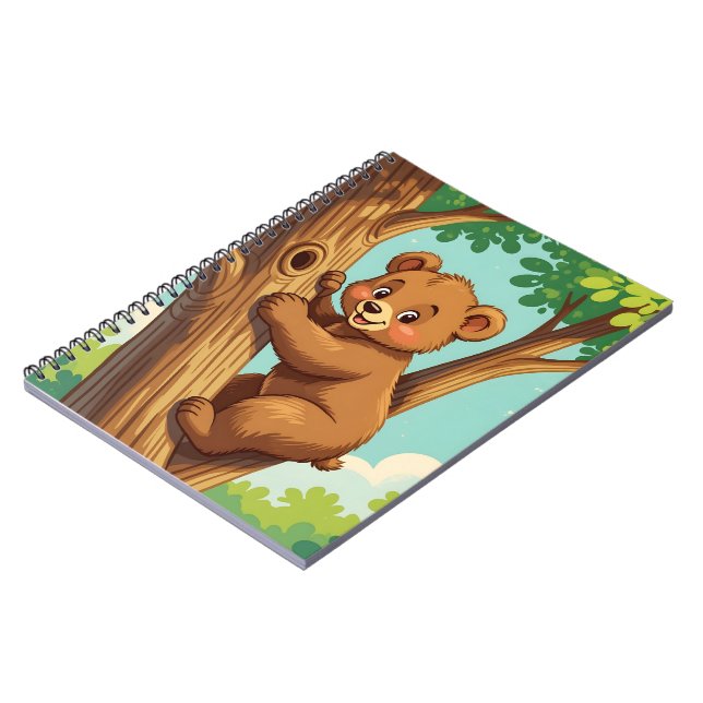 Carnet Ourson mignon grimpant à un arbre (Côté gauche)