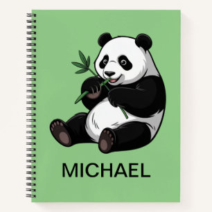 Carnet Ourson Panda Mignon Personnalisé Bambou Verdure