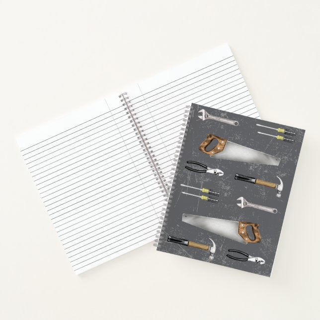 Carnet Outil de bricoleur rustique avec nom (Intérieur)