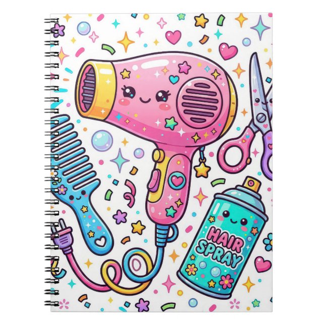 Carnet Outils de coiffure mignons dans le style d'art Kaw (Devant)