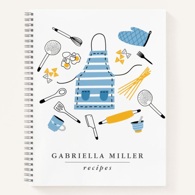 Carnet Outils de cuisine Whimsical Recette personnalisée  (Devant)
