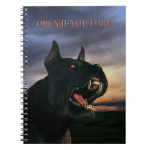 Carnet Ouvrez si vous osez. Gros chien noir