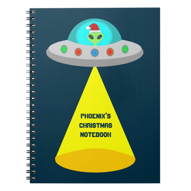 Carnet OVNI de Noël Ho Ho Alien soucoupe volante Personna (Devant)