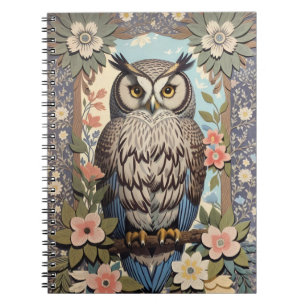 Carnet Owl Pastel Floral William Morris Inspiré