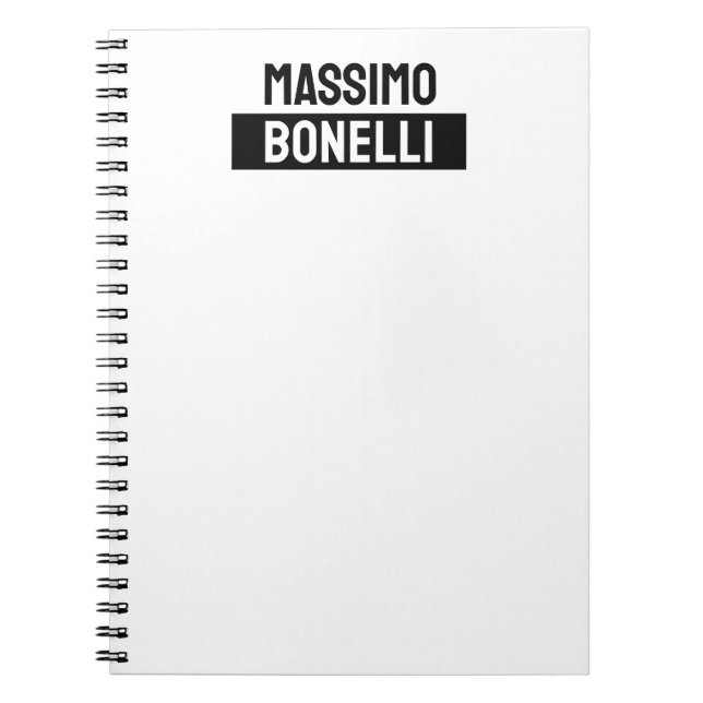 Carnet Own Name Minimalist Modern Plain Black White (Devant)