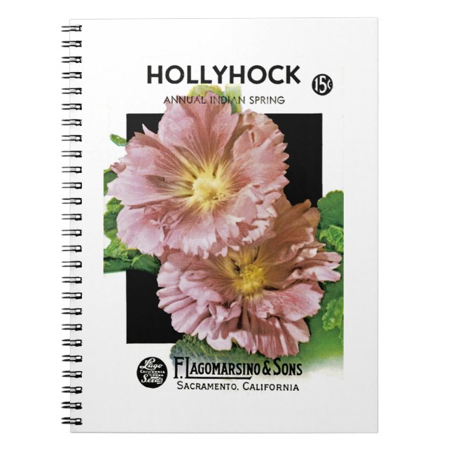 Carnet Packet Vintage de semences Hollyhock (Devant)