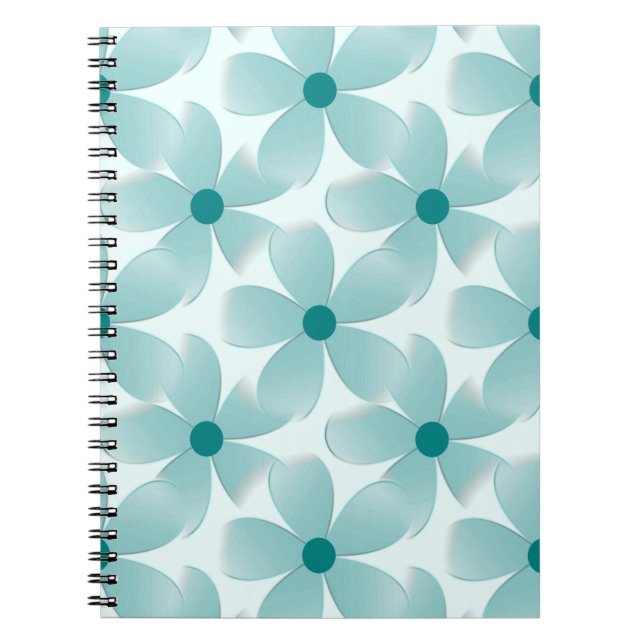 Carnet Padrão floral verde. (Devant)
