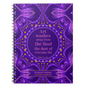 Carnet Pages d'art mandala créatives avec paillettes doré