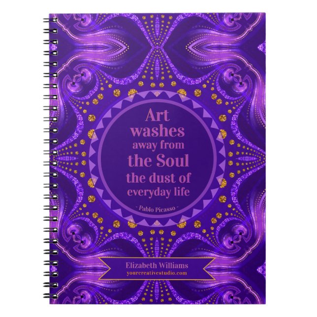 Carnet Pages d'art mandala créatives avec paillettes doré (Devant)
